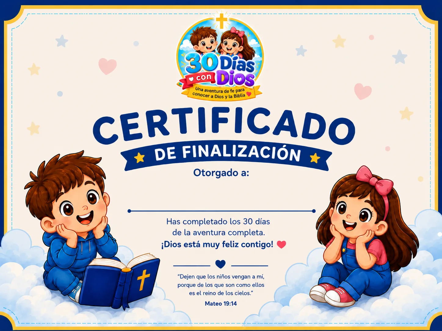 Certificado de finalización de los 30 días